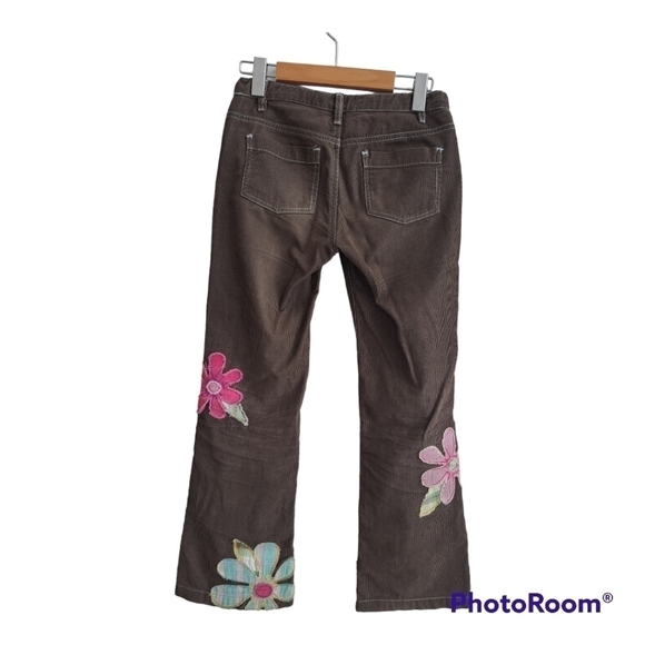 Mini Boden brown Patchwork corduroy flowers girls pants size 11-12Y - Picture 5 of 16